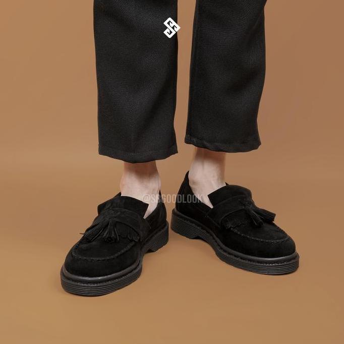 ToysHanna55 - Sepatu Pria Slip On Loafers Formal | SB ALETTA SUEDE BLACK Karet Flat Shoes Sneakers H