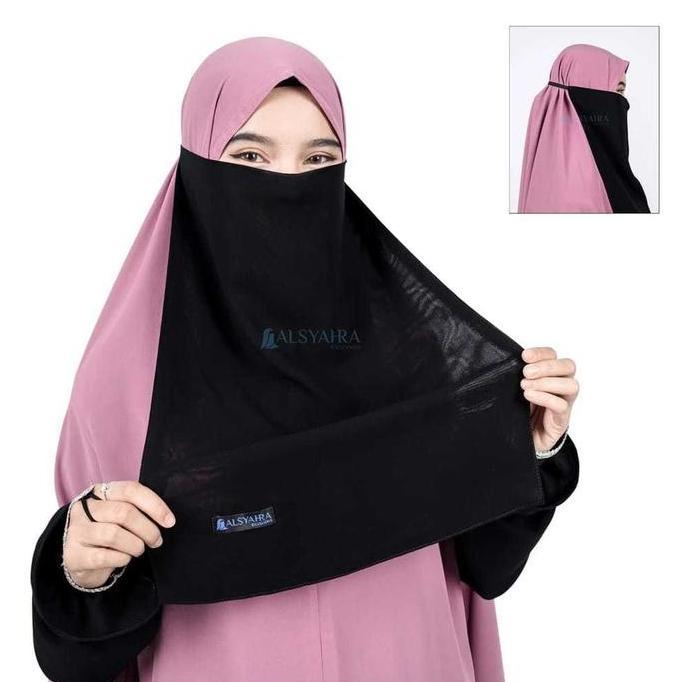 Alsyahra Exclusive Cadar Tali Karet Sifon Silk Jetblack