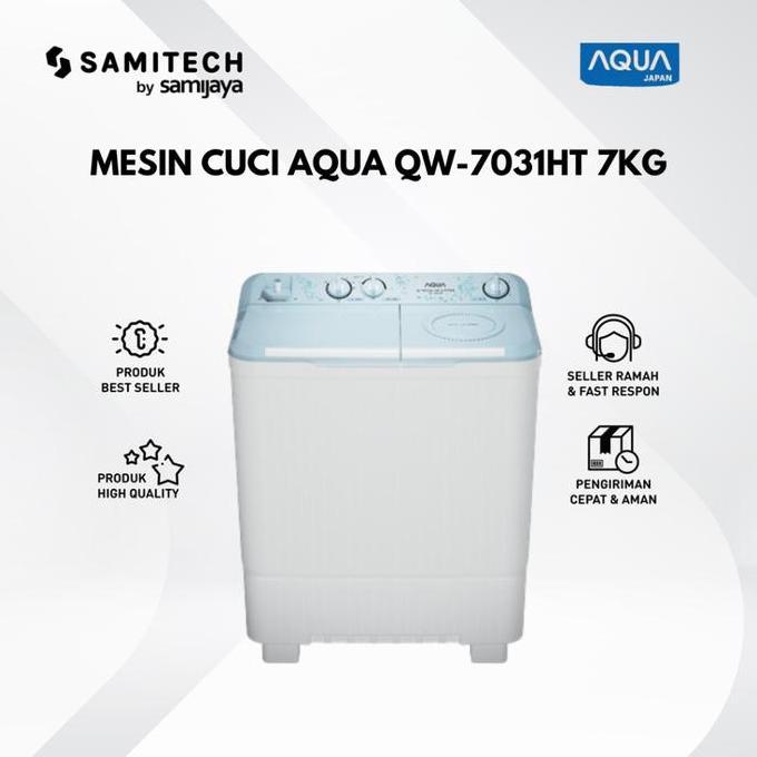 Terlaris Mesin Cuci 2 Tabung Aqua Qw-7031Ht Qw 7031Ht 7Kg Bergaransi