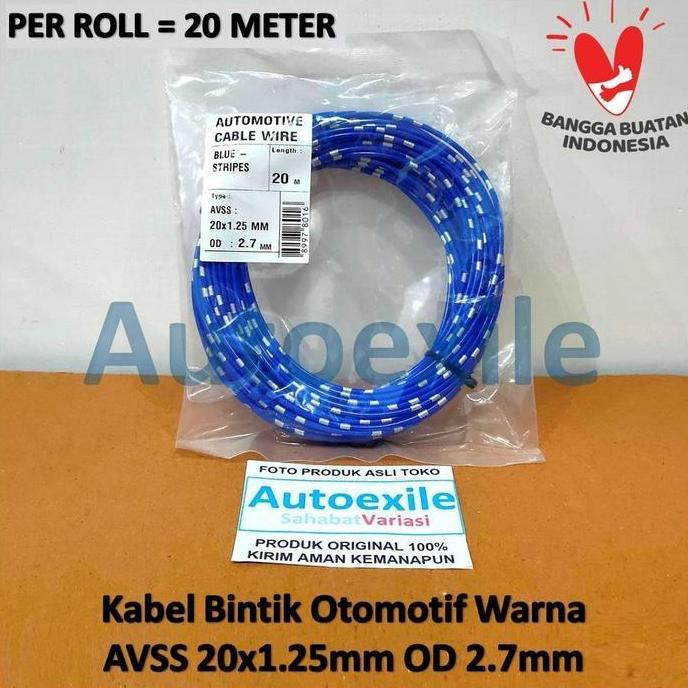 MX Automotive Kabel Bintik Otomotif 1.25 Mobil Motor Panjang 20 meter 20x1.25 mm OD 2.7 mm Tembaga A