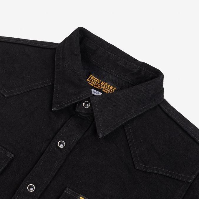 Iron Heart - IHSH-295 14oz Black x Black Selvage Denim Shirt murah
