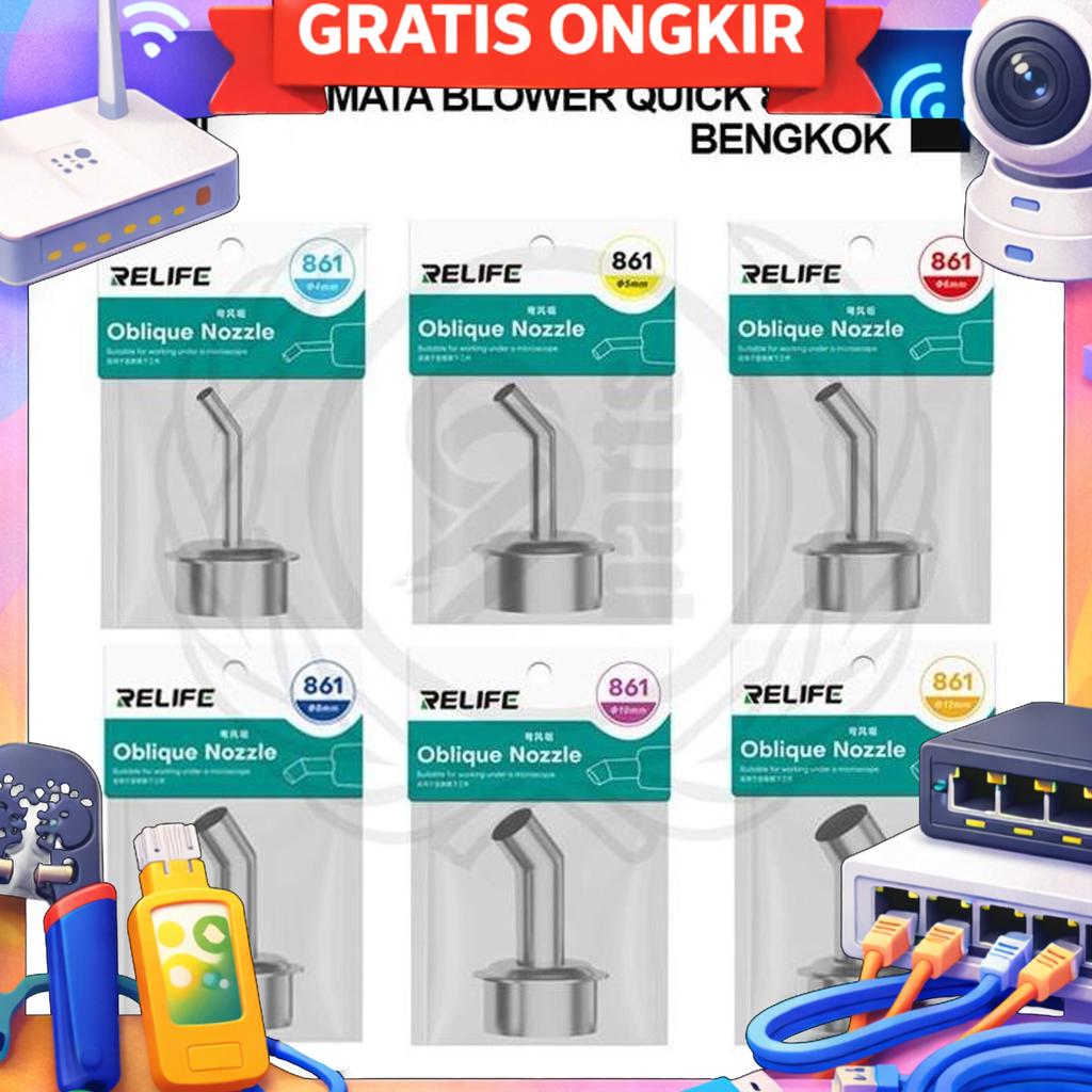 Set Mata Blower Quick 861Dw Bengkok 6In1 / Set Nozzle Blower Quick 861Dw Bengkok 6In1