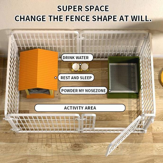 Large Size Kandang Hewan Pagar Besi DIY Pet Cage Anjing Kucing Kandang