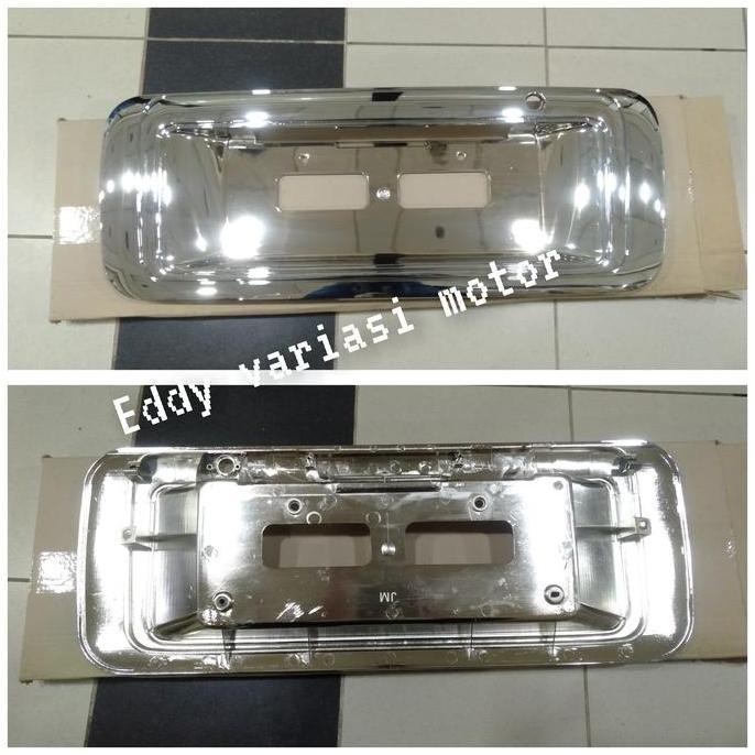 Ornamen list bagasi belakang plat nomor kijang kapsul 97-2003 chrome