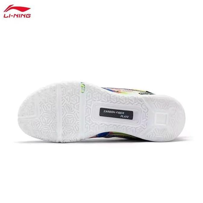 New Limited Sepatu Badminton Lining Saga III Pro / Saga 3 Pro AYAV001 Scuba Blue / Neon Roaring Flam