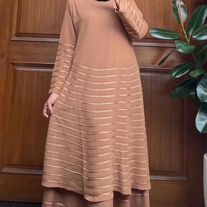 Murah Abaya Syahzanan Furshan Premium Hitam Brown Mocca Silver Cream Aplikasi List Dan Mata Swaro Pa