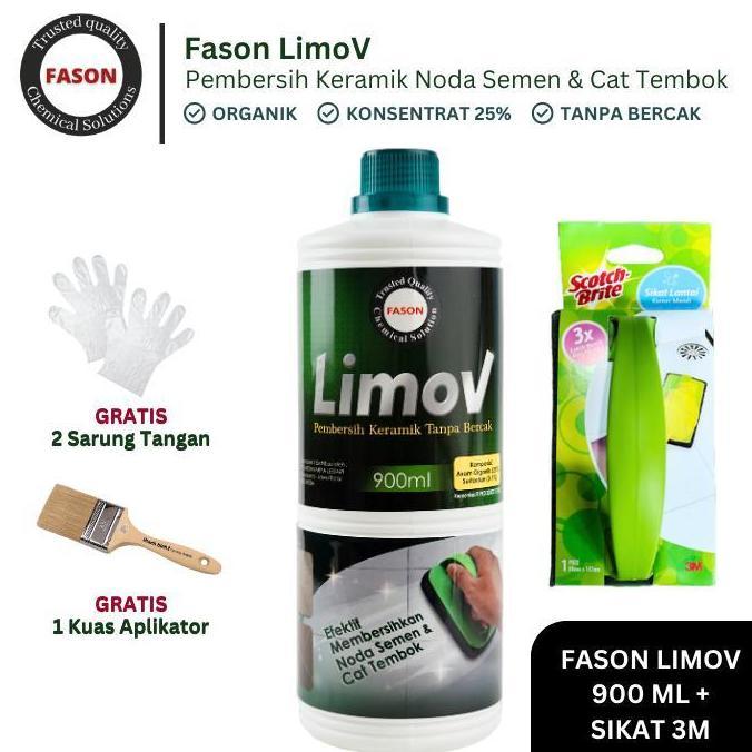 Fason Limov 900ml Pembersih Keramik Semen Granite Pembersih Lantai Lumut Kamar Mandi