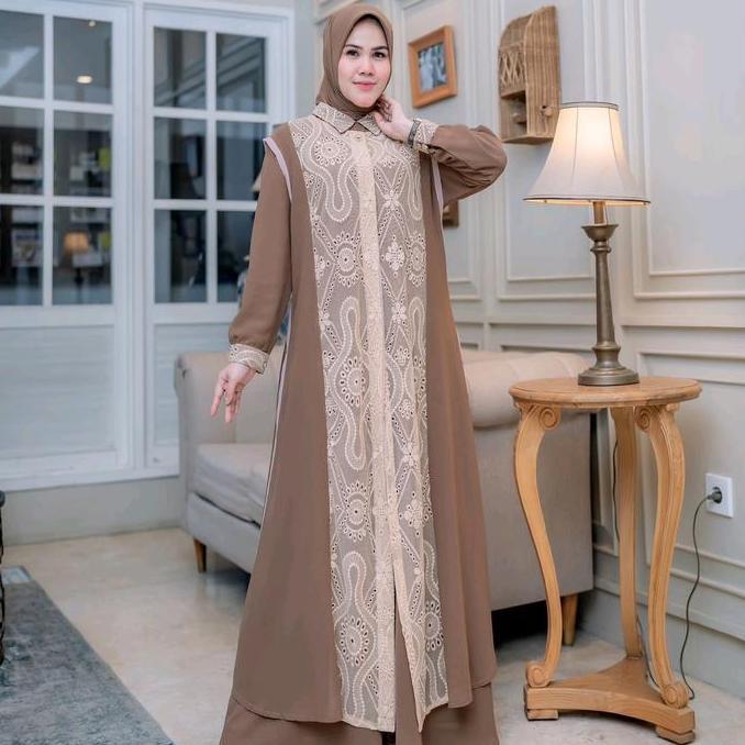Promo Alexandra Set Gamis 3 In 1 Terbaru Premium Brukat Tile Original Wadah Muslim