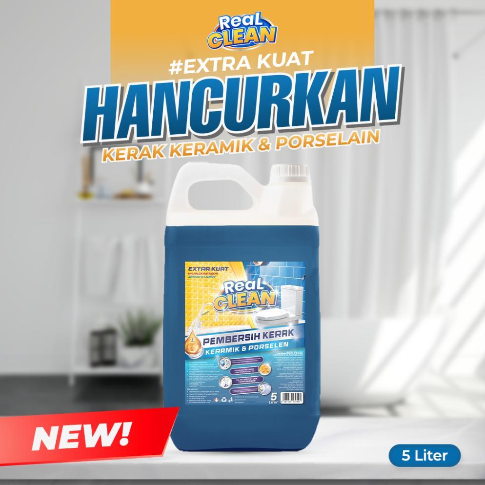 Real Clean Pembersih Kerak Keramik Porselain Toilet Kamar Mandi Stainless Steel Dapur 5 Liter Refill