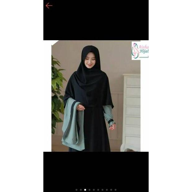 Elbina Set Dres Gamis + Outer Bahan Moscrep S-XL Limited