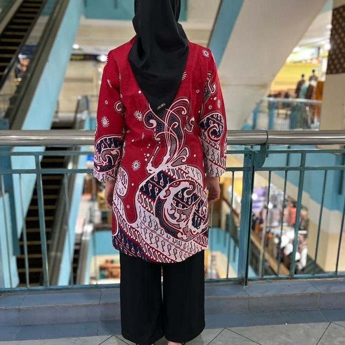 Promo Baju Batik Atasan Pria Wanita Dobby Premium Full Puring Trikot