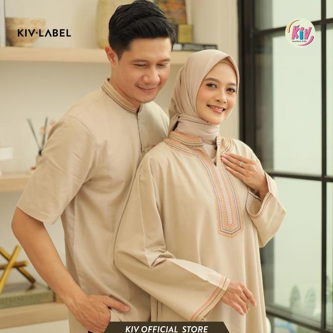 Murah Kiv Sarimbit Cream Bayanaka Series Lebaran Baju Muslim Raya Keluarga Family Set Couple Gamis P