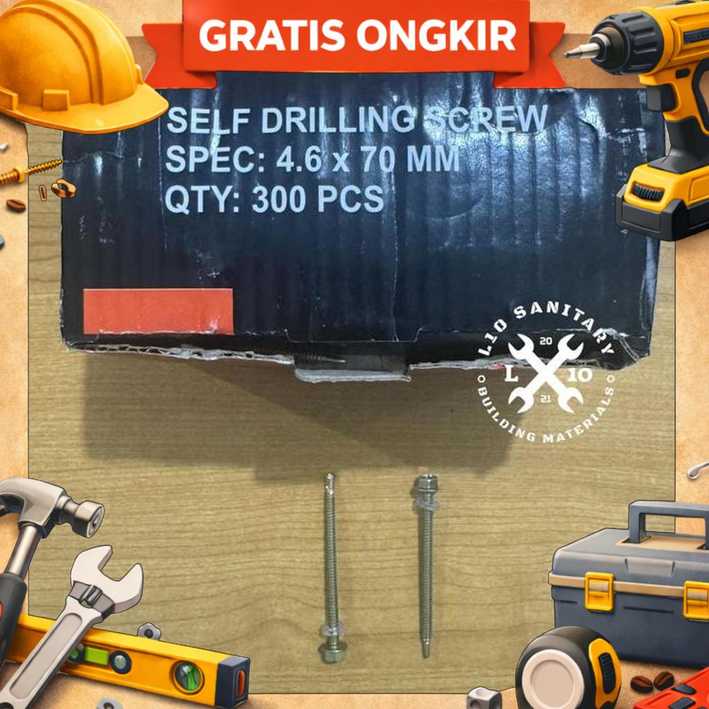 Baut Roofing Vpr 70 / Drilling Screw / Baut Ruping 7Cm 1 Kotak 300Pcs