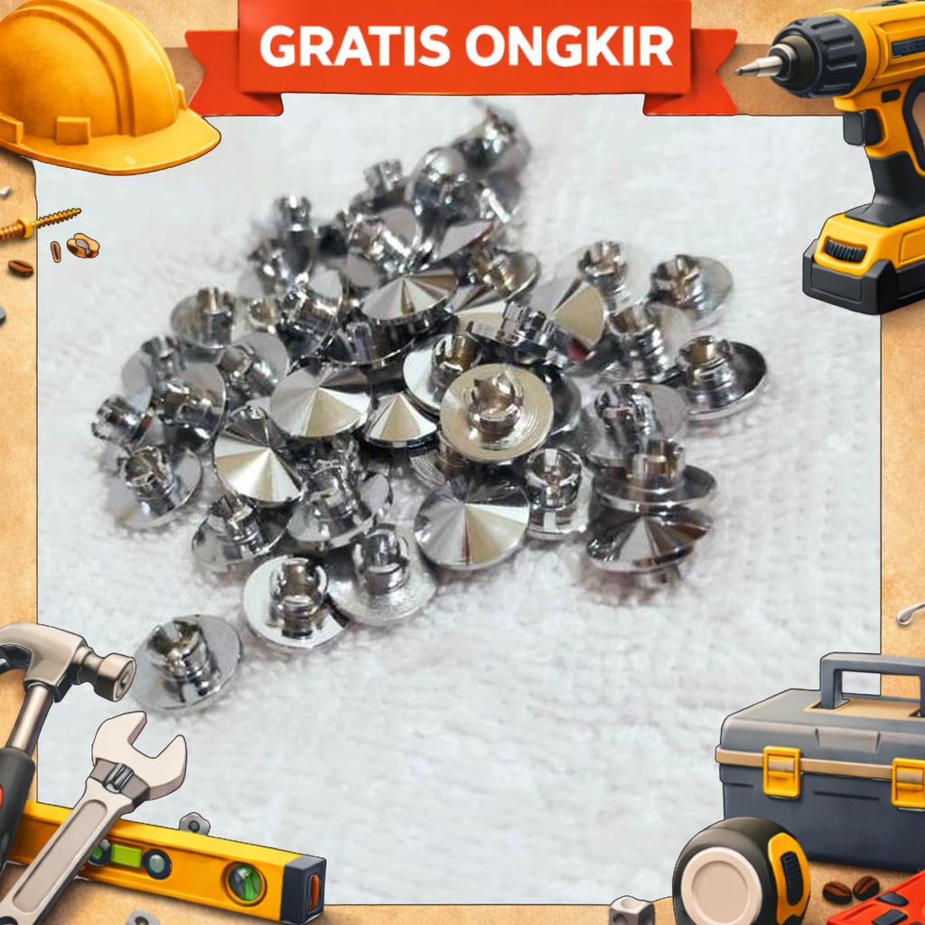 10Pcs Kancing Baut Stainless L5 Drat 10 Tutup Baut L Stainless L5 Drat 10