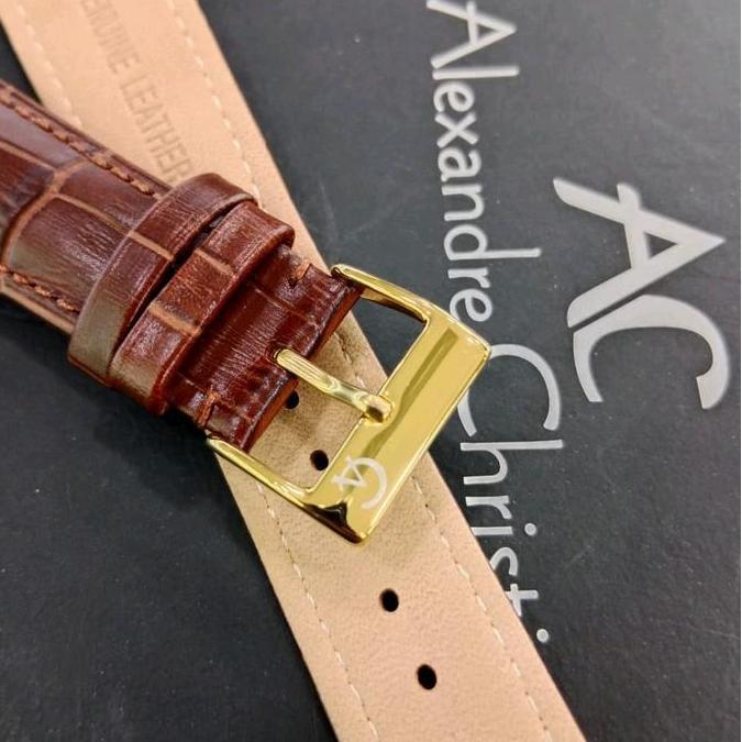 Tali jam tangan Alexandre Christie Croco Buckle Rosgold original