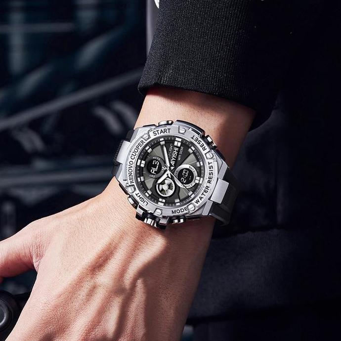 BEST SELLER JAM TANGAN OLAHRAGA BARU AIYISHI, TAHAN AIR, GERAKAN ELEKTRONIK BERCAHAYA, TAMPILAN GAND