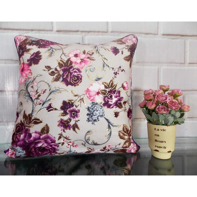 Promo Sarung Bantal Sofa Mewah Unik Sbk Set Shabby Chic Cantik Canina Ungu Cod