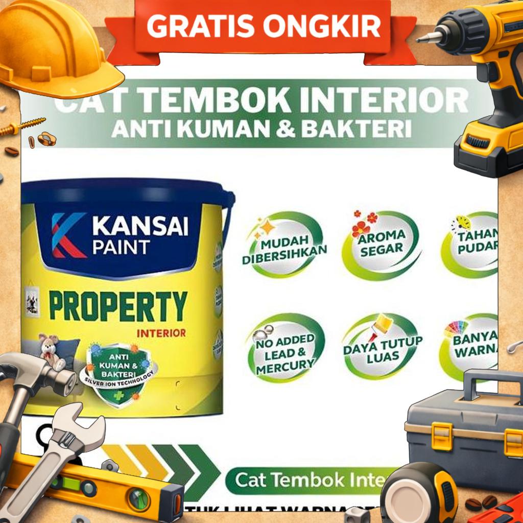 Kansai Property Interior 5Kg Abu Abu Cat Tembok Dalam Ruangan Warna Abu Abu 5Kg