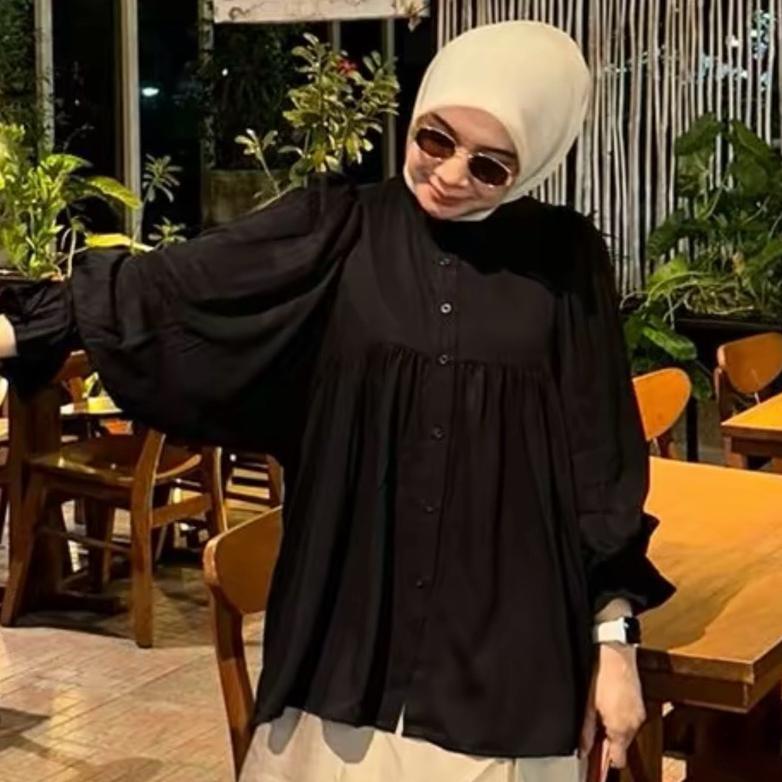 TERLARIS Rania Atasan Blouse Batwing Rayon Twill Premium lengan Balon
