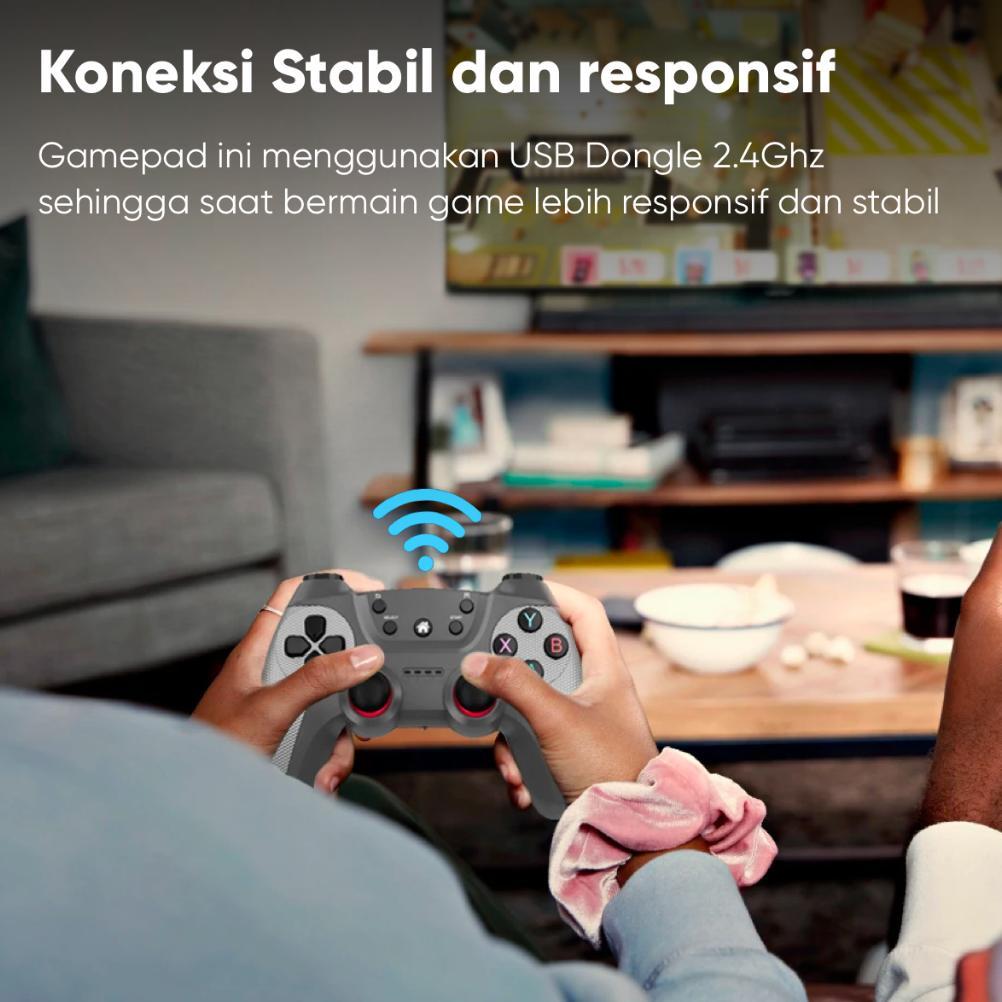 GAMEPAD WIRELESS DOUBLE TURBO 2.4GHZ PC LAPTOP SMART TV BOX STICK