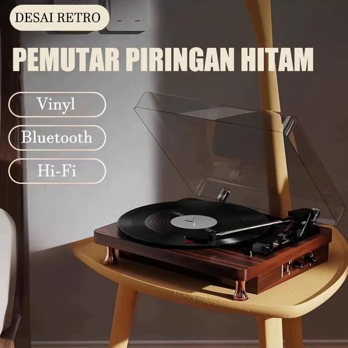 Grosir Pemutar Piringan Hitam Vinyl Player Turntable Vinyl Record Player Multifungsi Speaker Bluetoo