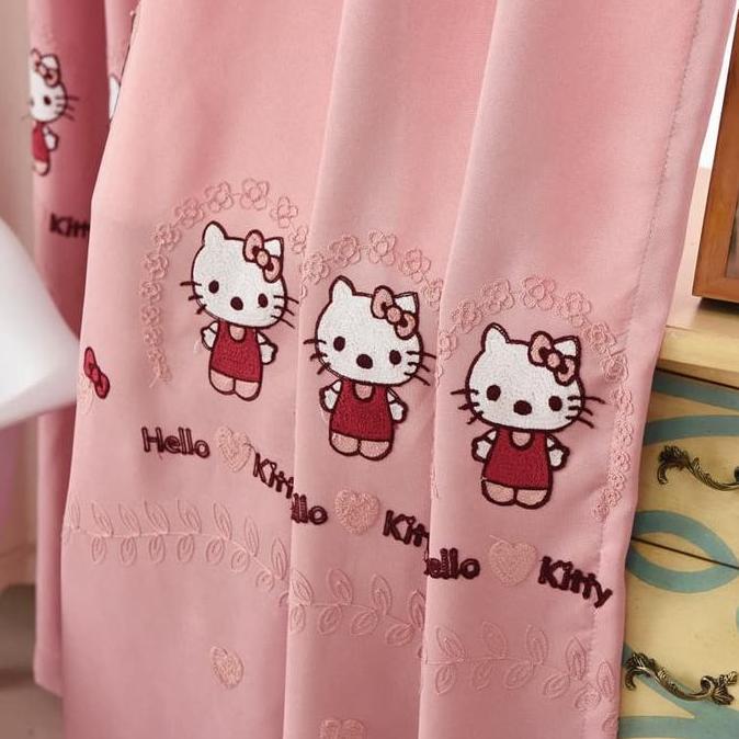 Promo Gorden Hello Kitty+Jendela Anak/Gorden Karakter+Gordyn Murah+Pink Cod