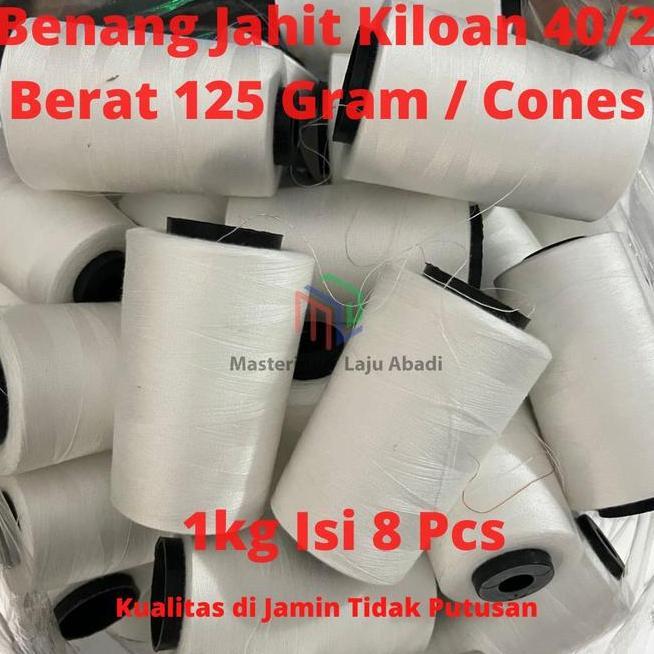 Benang Jahit 402 Natural Kiloan Baru Grade A 1Kg Isi 8 Pcs