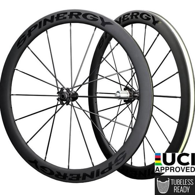 TERBARU Spinergy Stealth FCC 47 Disc Carbon Clincher Wheelset