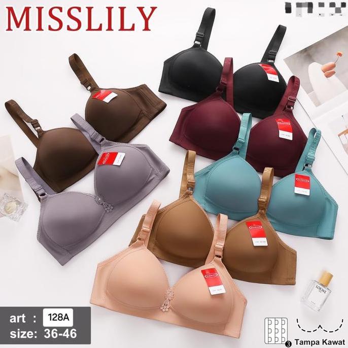 Bh Misslily 128 | Bra Cup Besar Tanpa Kawat Busa Tipis Lembut