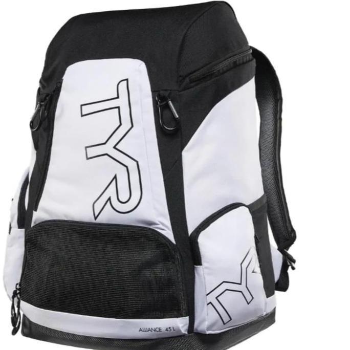 TYR ALLIANCE BAGPACK  45LITER White/black  TAS Ransel OLAHRAGA TRAVELLING RENANG Serbaguna Multifung