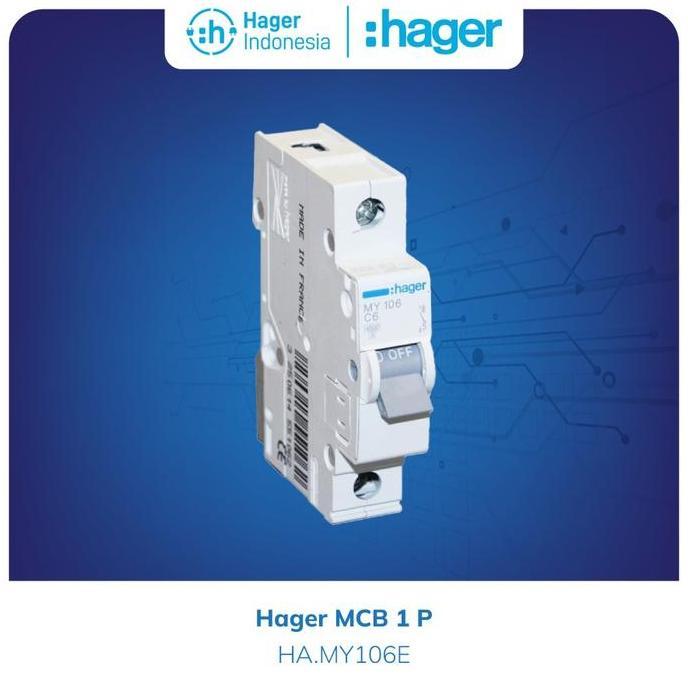 Fastrik- Hager Mcb 1 Phase 6A 6 Ampere 4.5Ka - My106E