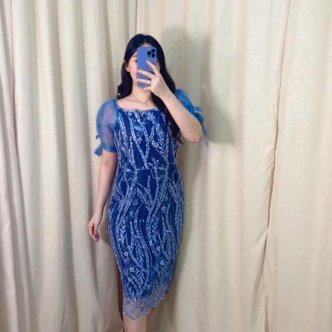 Dress Cindy Tile Cantik Mewah - Gaun Formal untuk Pesta dan Kondangan - Hitam, Pendek, Panjang, Casu