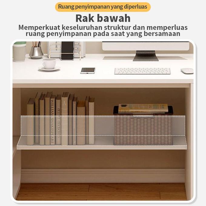 Allo- Etife Meja / Meja Belajar / Meja Kerja / Meja Degeng Rak Buku / Meja Rak / Lemari Laci / Meja 