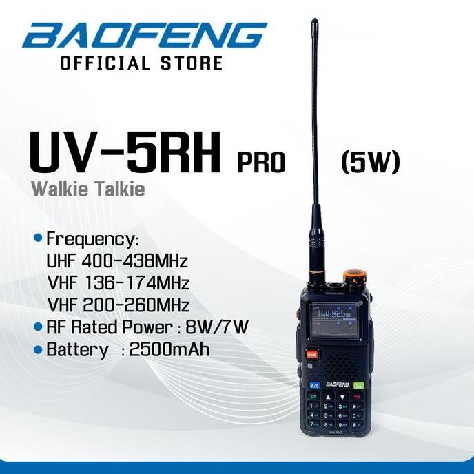 TERBARU BAOFENG UV-5RH PRO (8W) Walkie Talkie HT - BaofengIndonesia HOT SALE