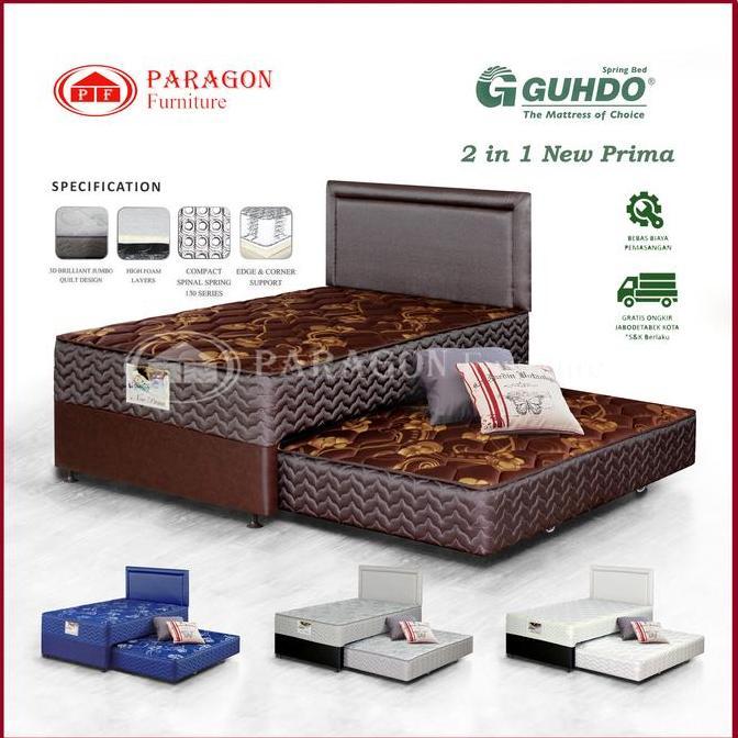 Allo- Guhdo Spring Bed 2In1 New Prima 90 100 120 140 160 180X200 Hb Prospine Full Set - Kasur Spring