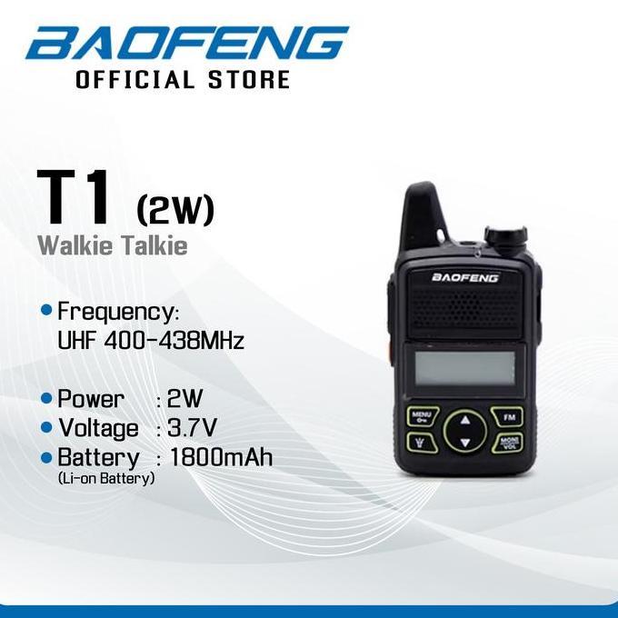 TERBARU BAOFENG BF-T1 (2W) Walkie Talkie HT - Baofeng Indonesia
