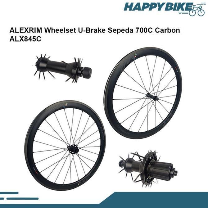 TERBARU ALEXRIM Wheelset ALX845C Velg Sepeda Balap Road Bike Carbon U-Brake 700c Velg Set Lengkap HO