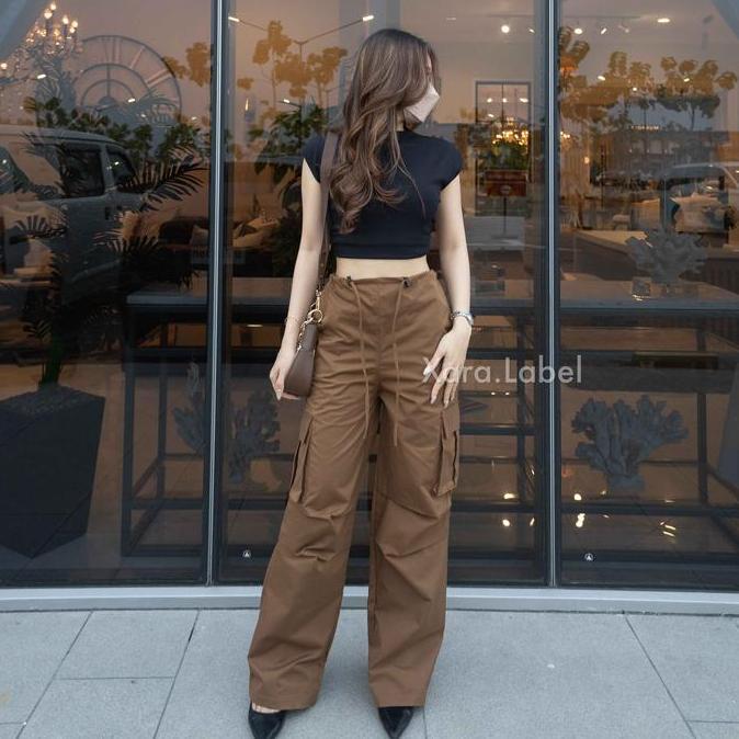 XARA - New Jessie Cargo Gombrong Pants Premium | Celana Cargo Serut Wanita | Baggy Cargo Pants Overs