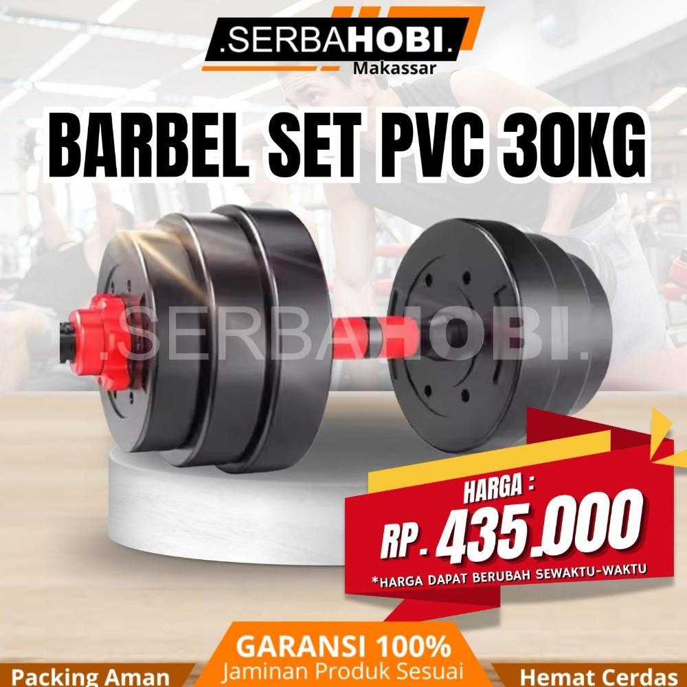 Barbel Set Pvc berkualitas 30kg / Dumble Barbel Set Pvc lengkap Termurah / Barbel Set Pvc 30kg