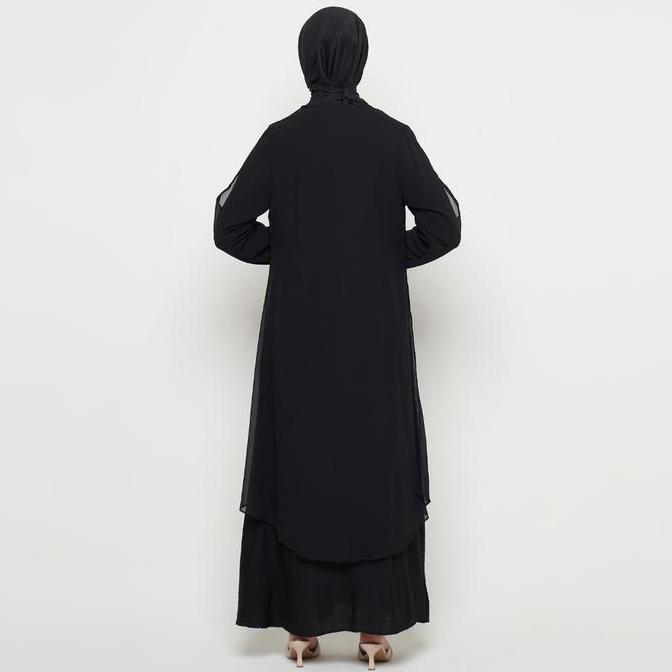 Sale Gamis Wanita Pakaian Muslim Wanita Gamis Slit Warna Hitam Sr277