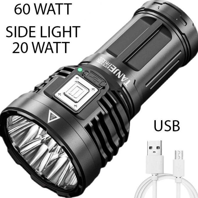 Lighzx- Senter Led 60W + 20W / Senter Led Chargeable / Senter Cas Led