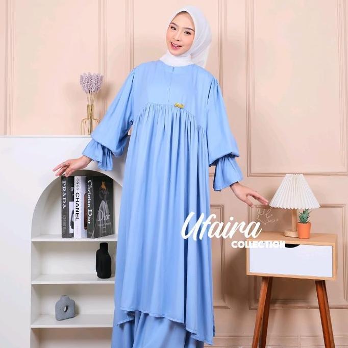 Cantek- Ufaira Collection ~ One Set Haliza Setelan Malay Terbaru Tunik+Rok+Bross Katun  Rayon Twill 