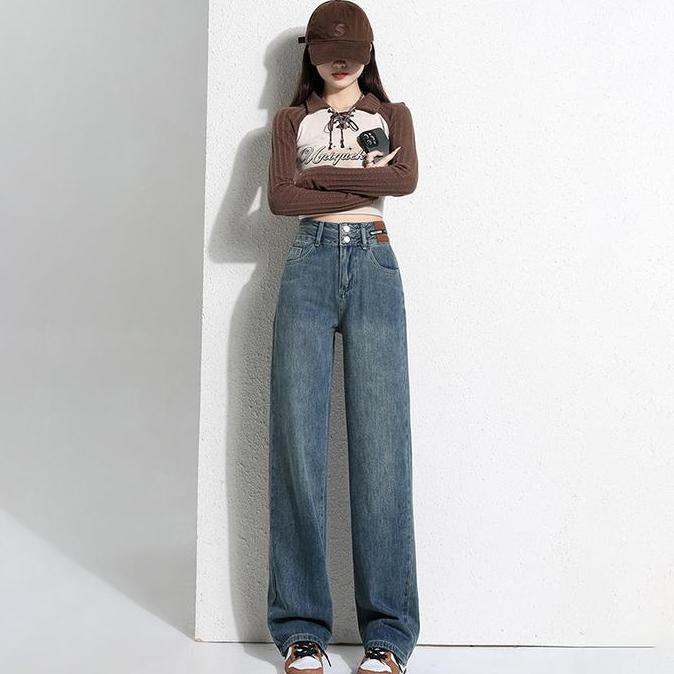 Limited Celana Jeans Wanita Highwaist Kulot Premium Korean Style Panjang Hitam Fit Kaki Nyaman Slim 