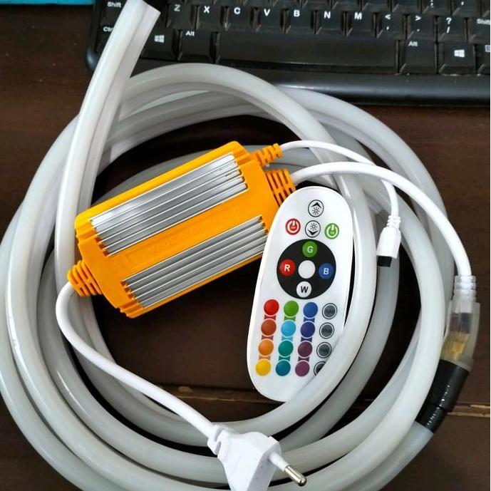 Lighzx- Neon Flex Rgb Ac220V(Dapat Soket..Tinggal Colok).Warna Warni Meteran Neon Lampu Lampu  Karbi