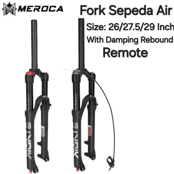 MEROCA FORK AIR ANGIN SUSPENSI SEPEDA MTB FORK OS LURUS DAMPING REBOUN ORIGINAL DAN TERPERCAYA