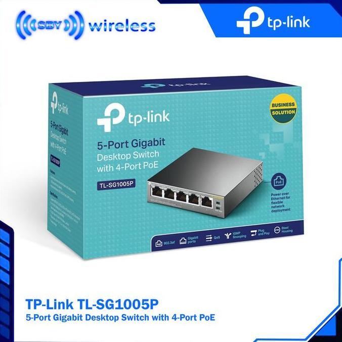TPLink TL-SG1005P Switch Hub 5 Port Gigabit , with 4 Port PoE