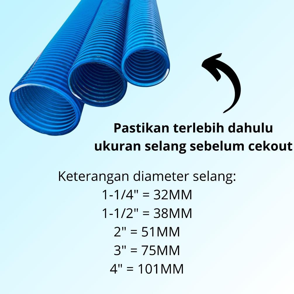 Promo Cod Ya Kak Selang Spiral 1 Inch Selang Sedot Irigasi Pompa Air Diesel Sawah Tambang Industri (