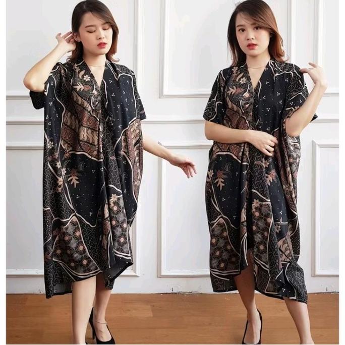 Sale Kaftan Batik Pendek Wanita Dress Pesta Party Kondangan Jumbo Big Size