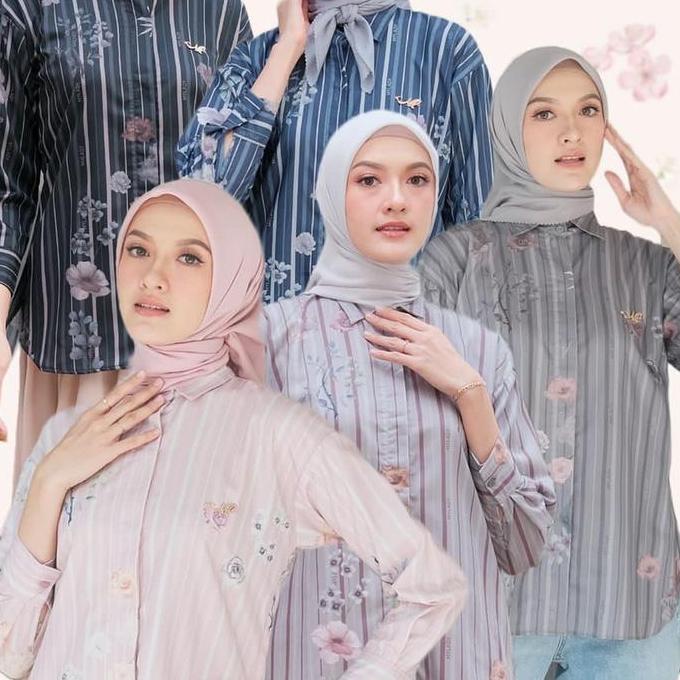 Cantek- Mylady Hijab Mikala Shirt Mylady Hijab Kemeja Wanita Casual Cantik Formal