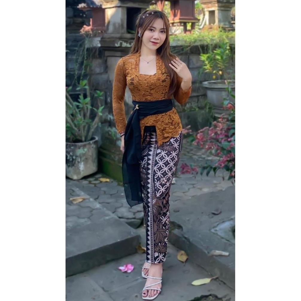 HOT ONE SET (SATU SETEL) KEBAYA BALI BROKAT SOFIA + ROK + SELENDANG/KEBAYA BALI